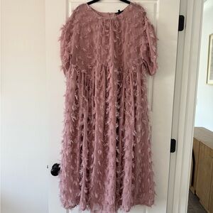 Sister Jane Blush Feathered Kids Dress